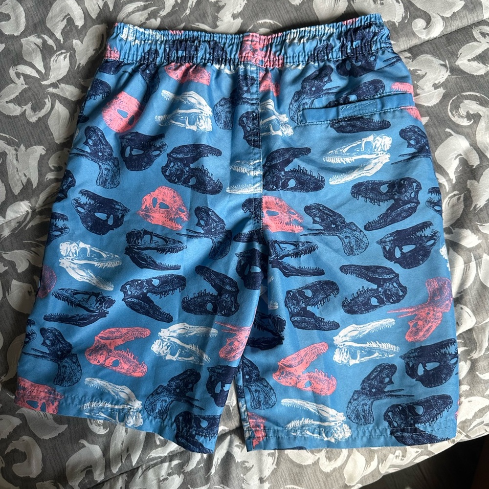 Cat & Jack Kids Swim Trunks - Blue with Dinosaur Print